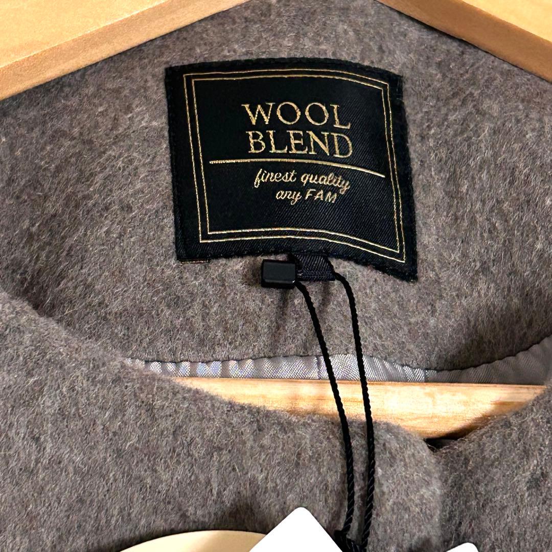 新品✨2.2万 anyfamプレミアム ウールブレンドノーカラーコート XL