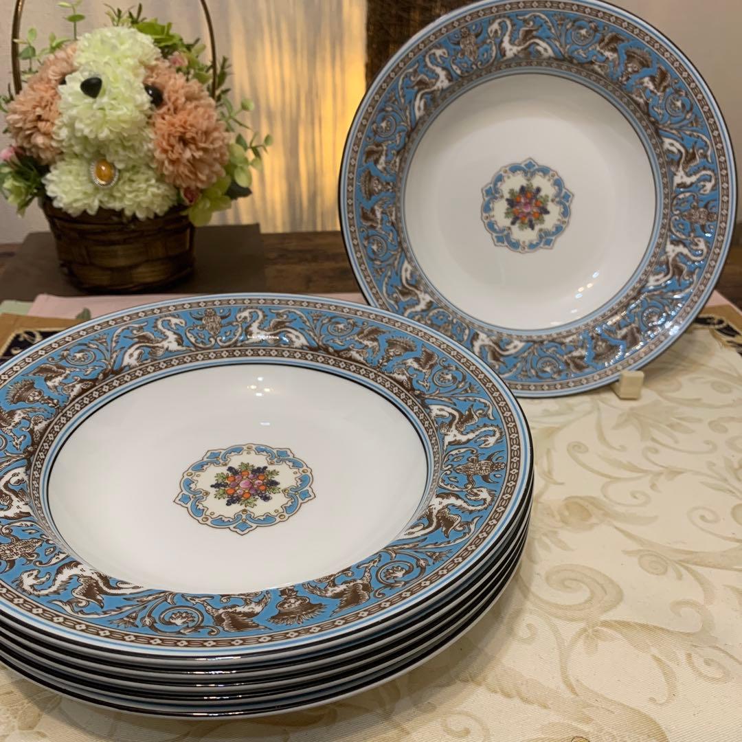 ウェッジウッド フロレンティーン　ターコイズ　20cmサラダボウル　6枚