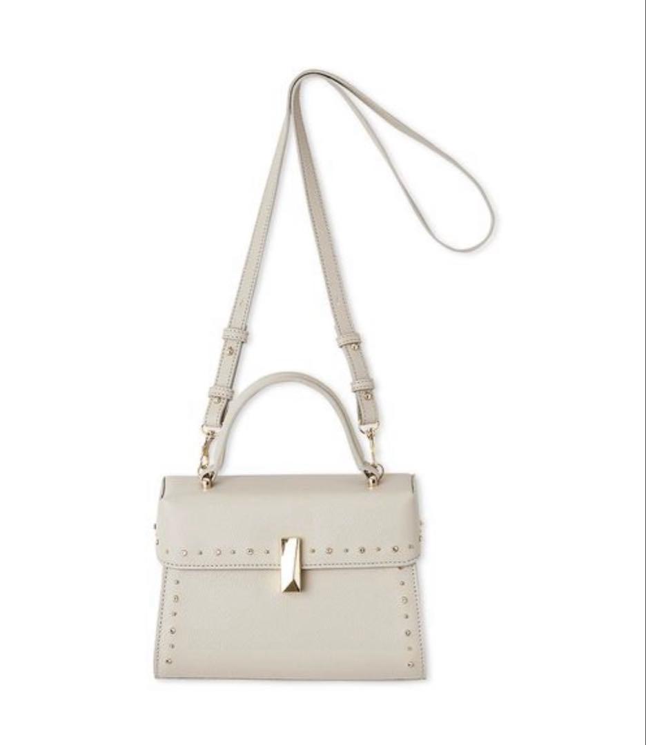 セルフォード　【リュタン】ビジュースタッズポシェット（M）　グレイッシュベージュ