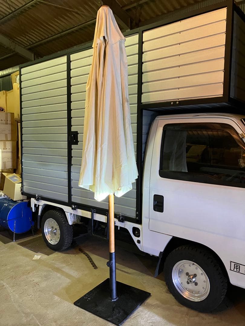 ①木製パラソル　ホワイト280cm 中古品