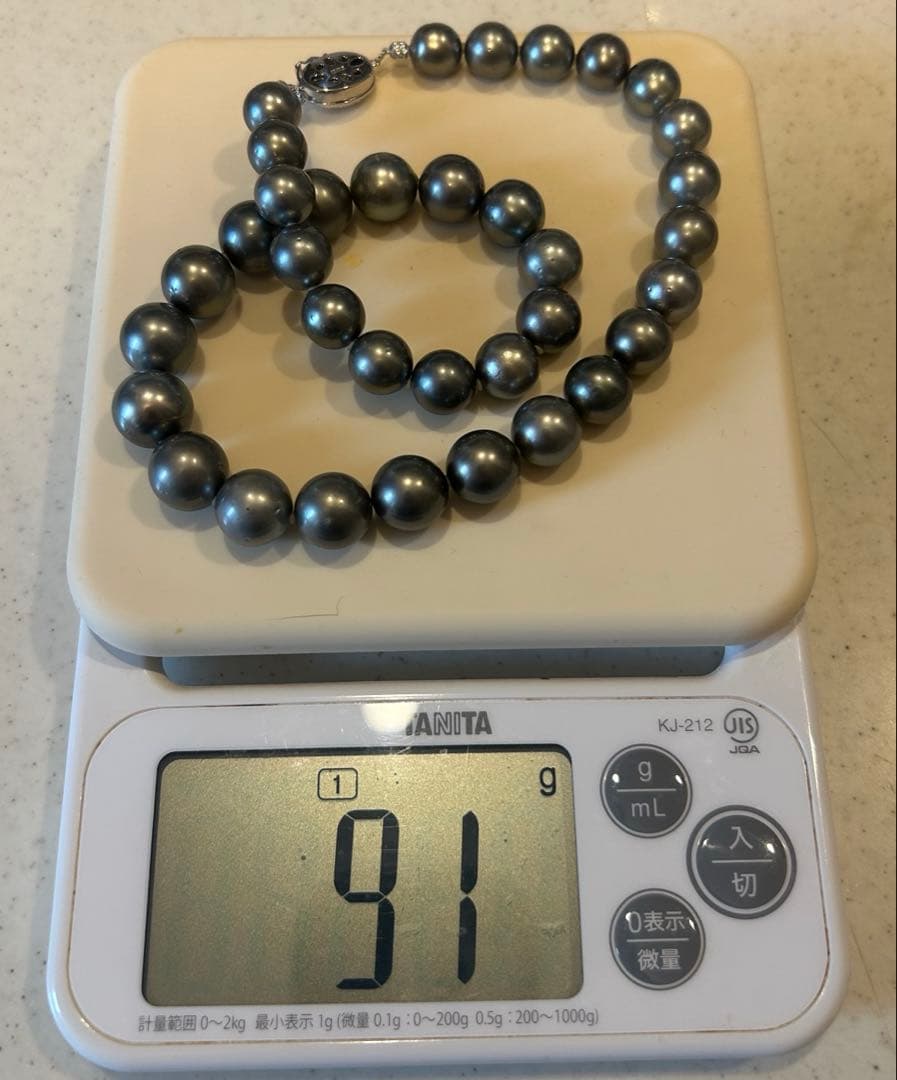 SPICA 黒真珠ネックレス＆イヤリングセット　WGK14