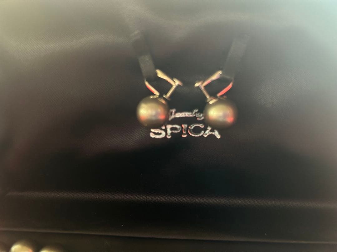 SPICA 黒真珠ネックレス＆イヤリングセット　WGK14