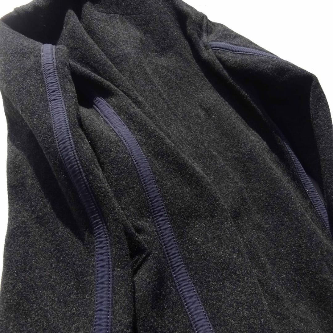 希少　コムデギャルソンオム　プリント切り替えパイピングロゴ ダッフルコート S