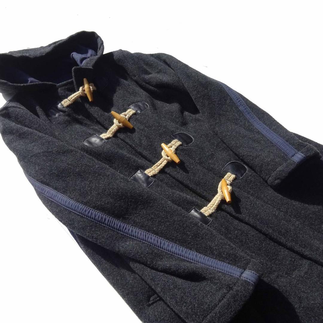 希少　コムデギャルソンオム　プリント切り替えパイピングロゴ ダッフルコート S