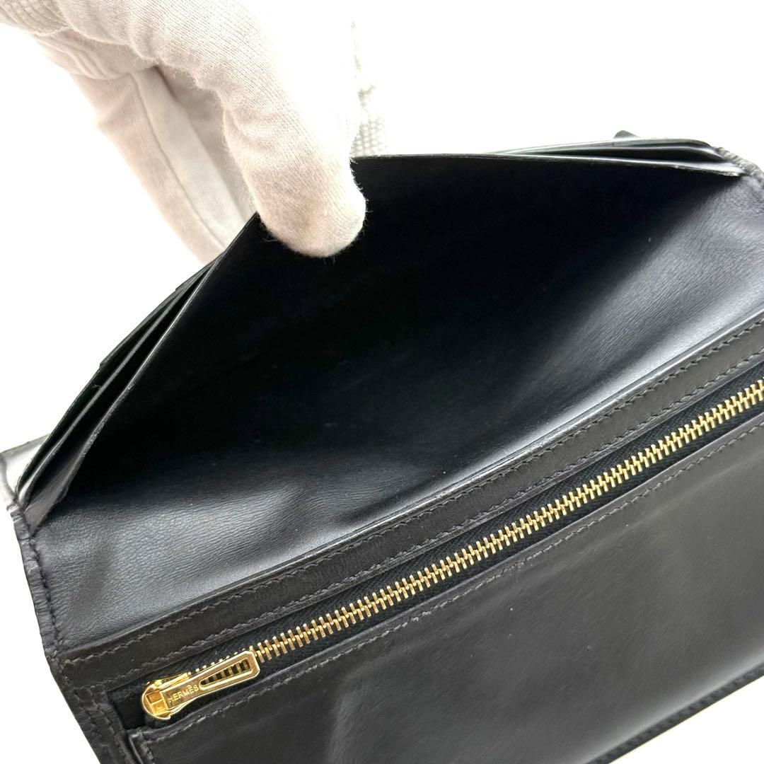 極上美品✨HERMES エルメス べアン カーフ ブラック 財布 P26
