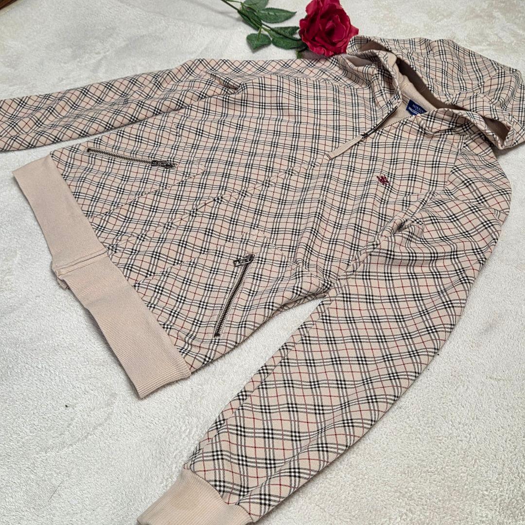 BURBERRY　BLUE LABEL ノバチェック　ジップアップパーカー　M