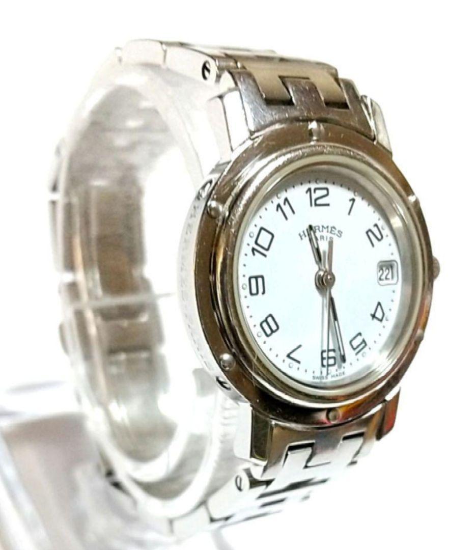 エルメス クリッパー CL4.210 観音開きバックル ホワイト レディース