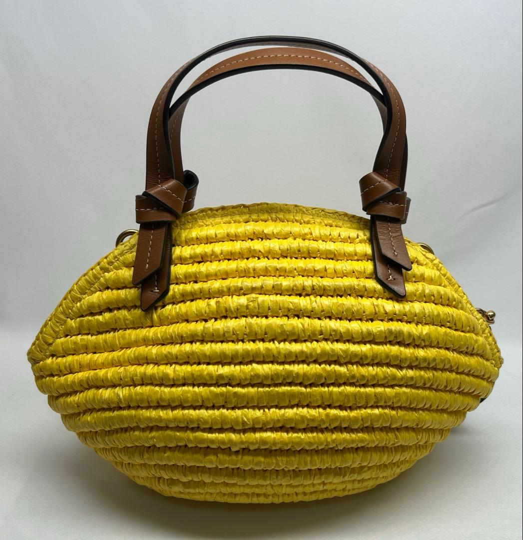 kate spade イエロー レモンドロップ　かごバッグ