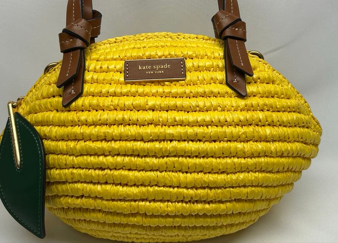 kate spade イエロー レモンドロップ　かごバッグ