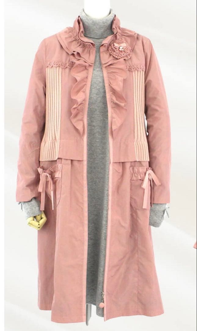 スーパービューティー☆44☆新品タグ付きニット切り替え裏付きロングコート