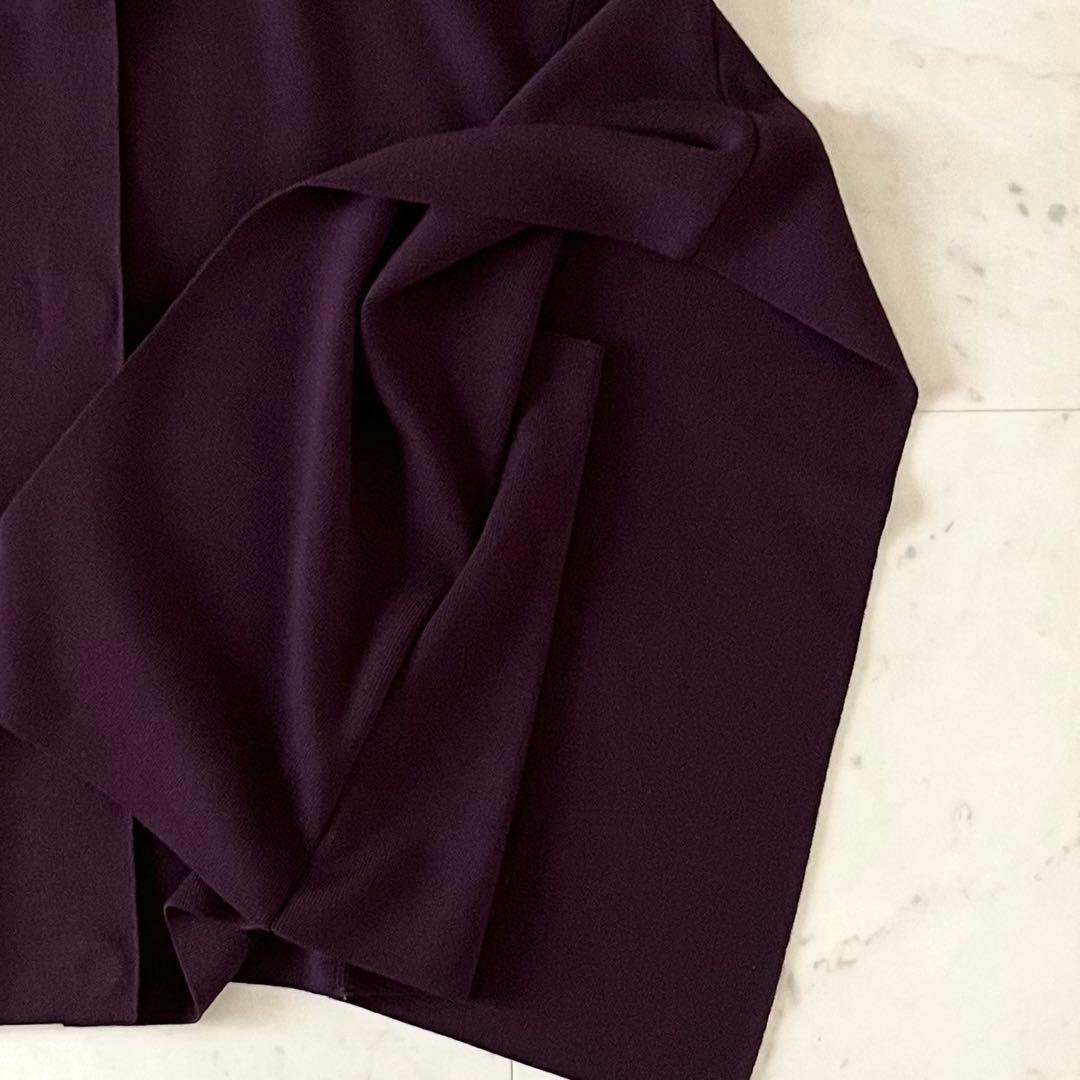 美品♪ADORE アドーア ウールニットポンチョ 38 パープル系 7分袖