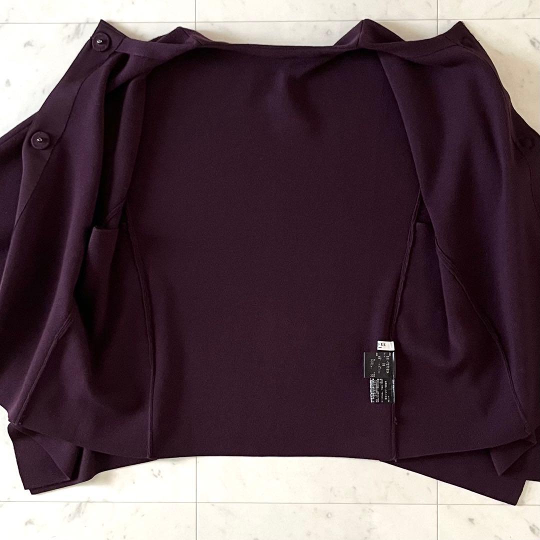 美品♪ADORE アドーア ウールニットポンチョ 38 パープル系 7分袖