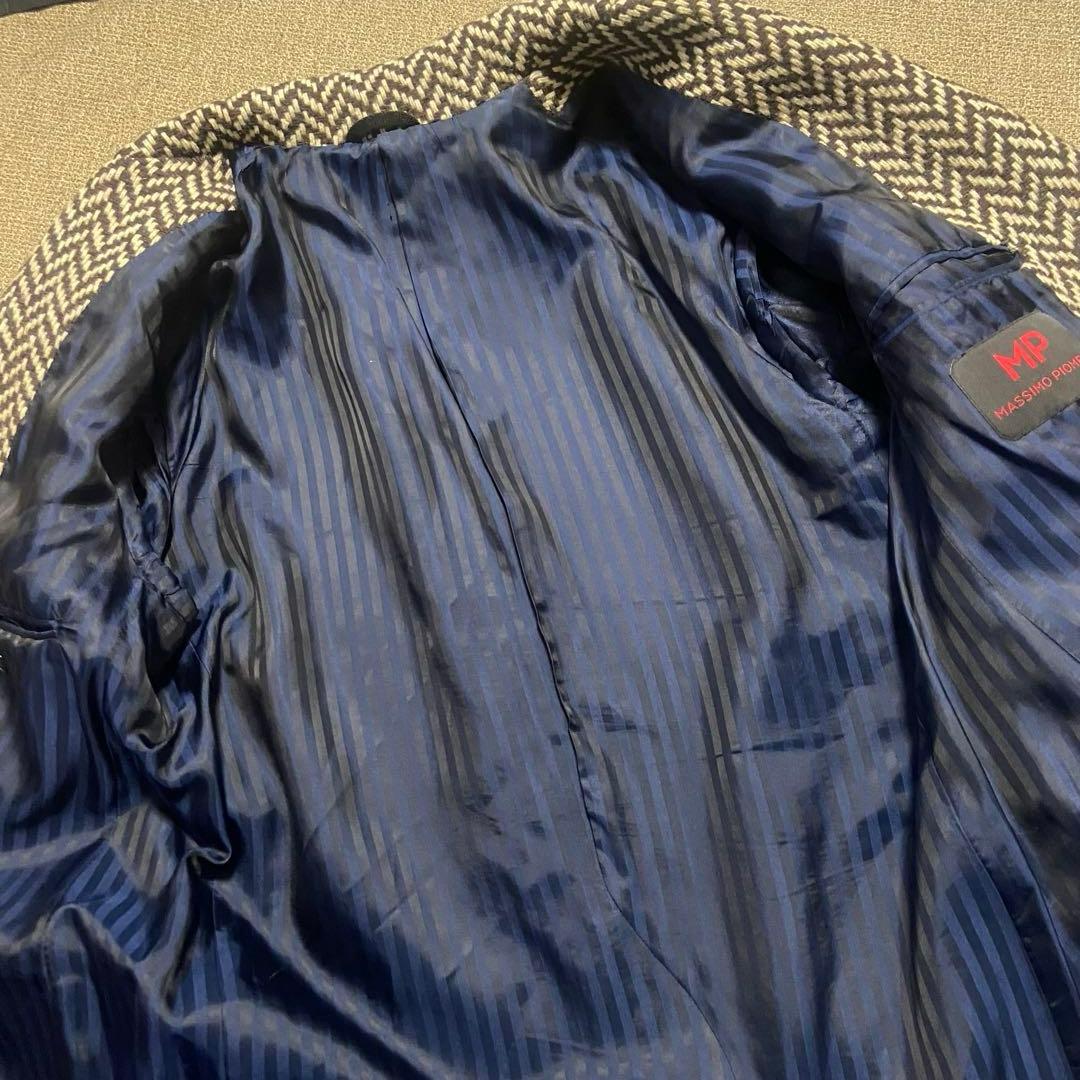 MASSIMO PIOMBO マッシモピオンボ ヘリンボーン ロングコートM相当