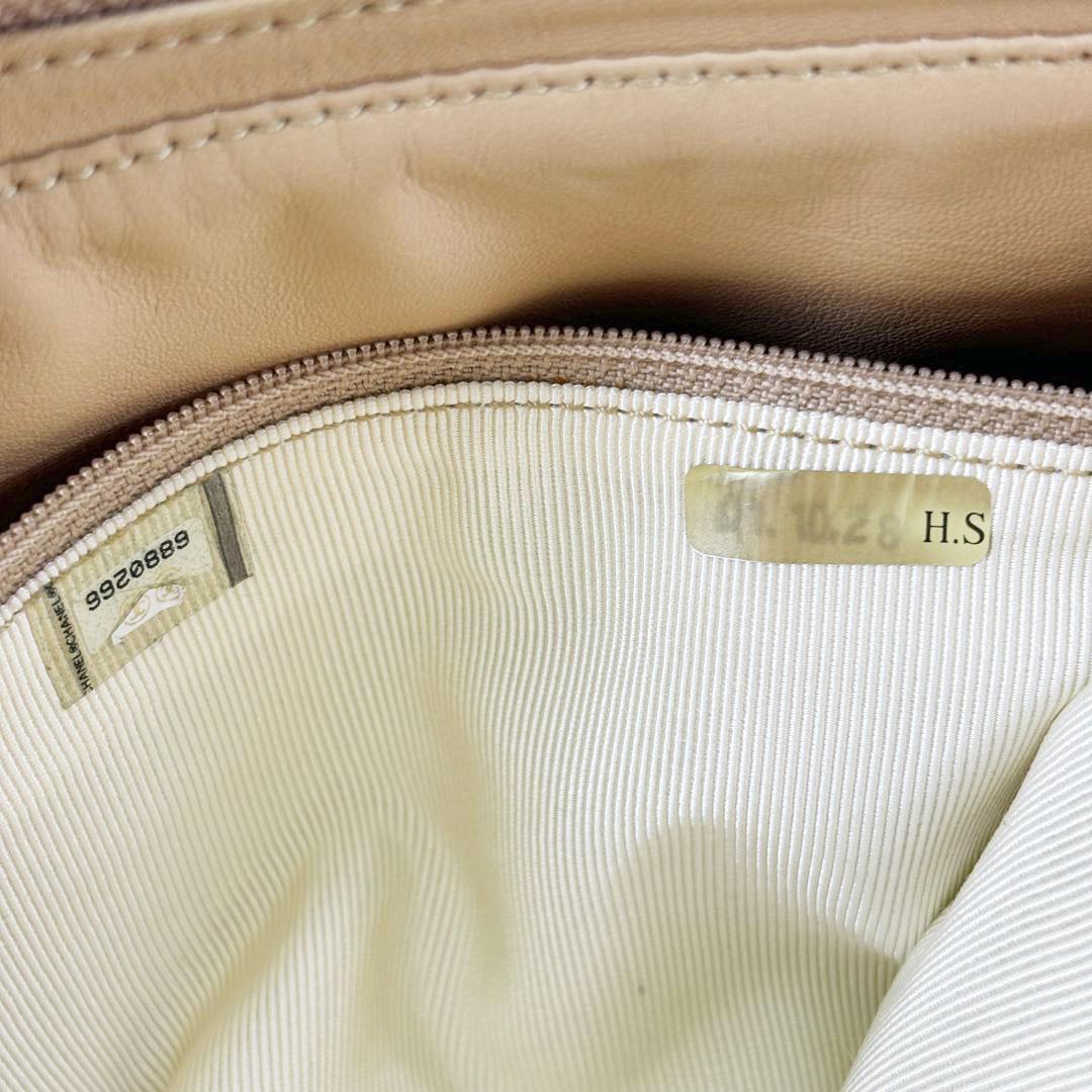 【美品】シャネル チェーンショルダーバッグ ラパンファー ブラウン 7M57