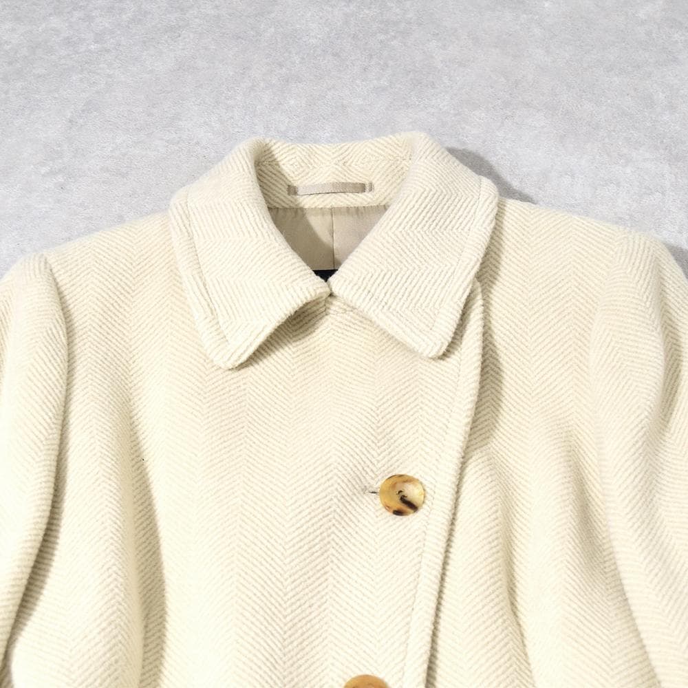 英国老舗 Aquascutum アンゴラ ウール ヘリンボーンパイル コート