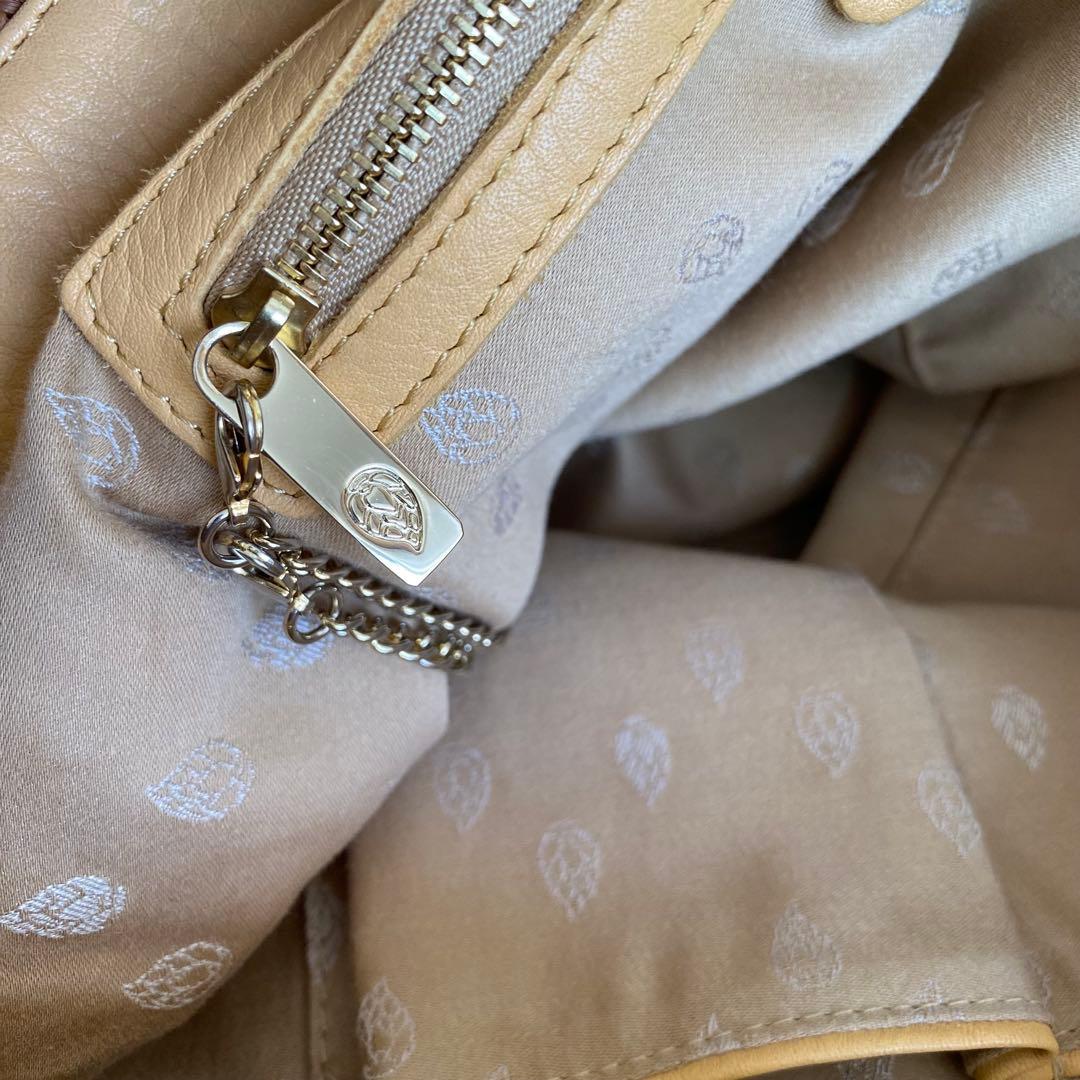 極美品　ヘレンカミンスキー　ラフィア　レザーハンドル ラフィアトートバッグ