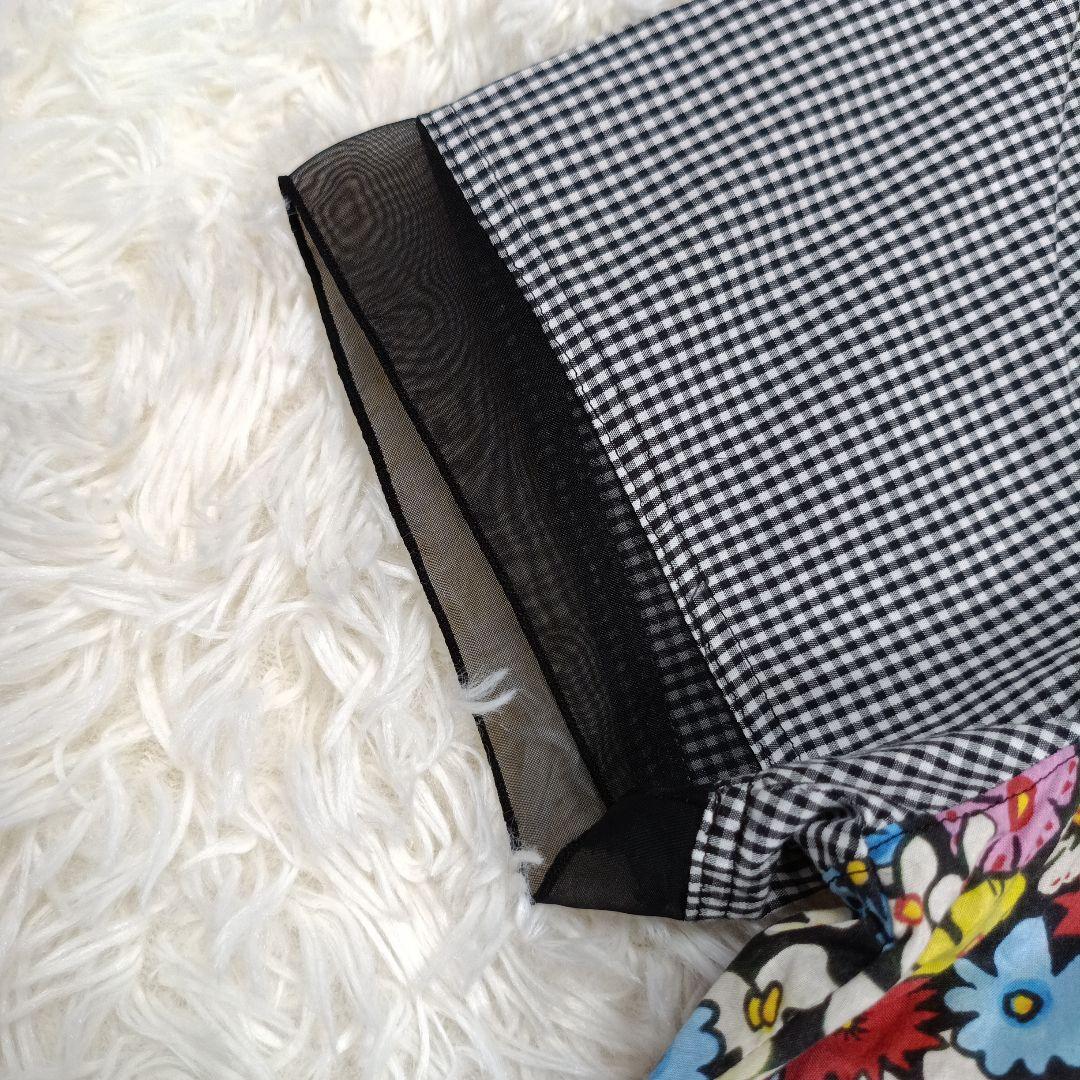 近年 美品✨アルベロベロ ぶたさん おやゆび姫 花柄シャツワンピース　シフォン