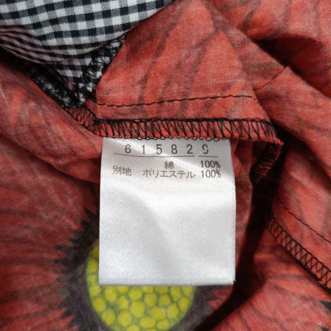 近年 美品✨アルベロベロ ぶたさん おやゆび姫 花柄シャツワンピース　シフォン