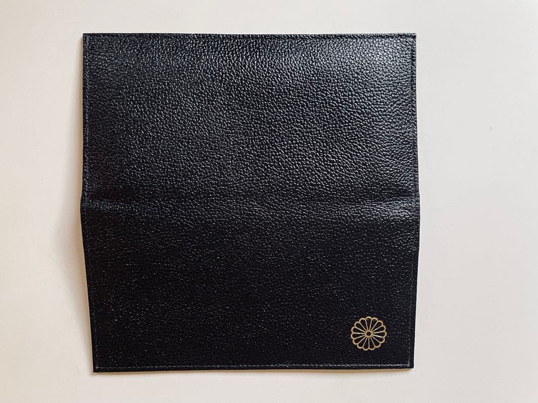 【皇居】未使用 長財布 黒色 牛革 ブラック