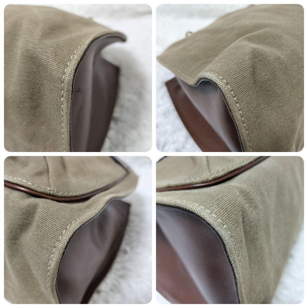 GUCCI グッチ バンブー キャンバス トートバッグ カーキベージュ 茶 黒