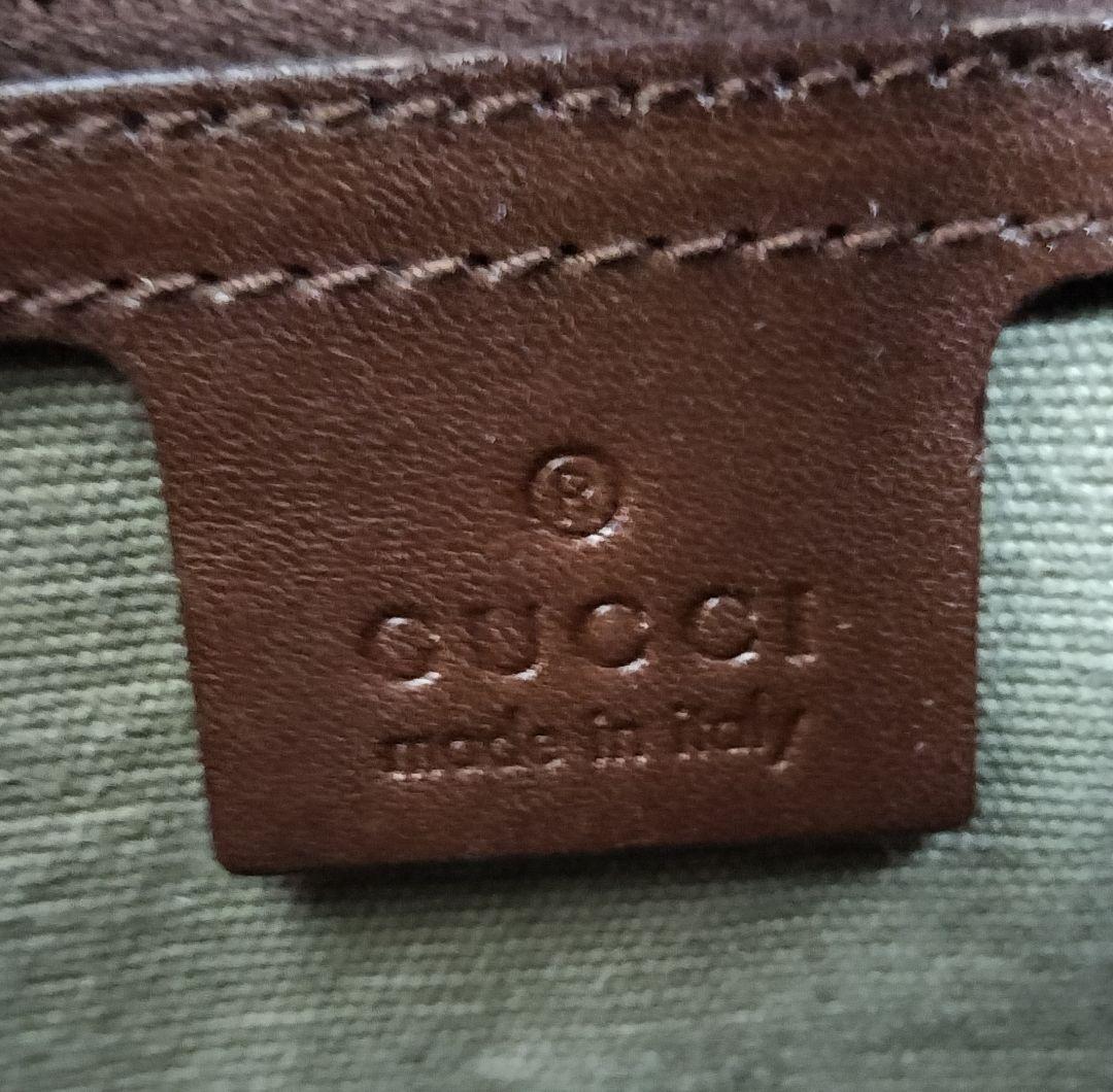 GUCCI グッチ バンブー キャンバス トートバッグ カーキベージュ 茶 黒