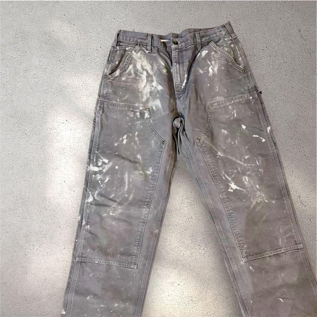 361 Carhartt ダブルニー グレー ペンキ メキシコワーク