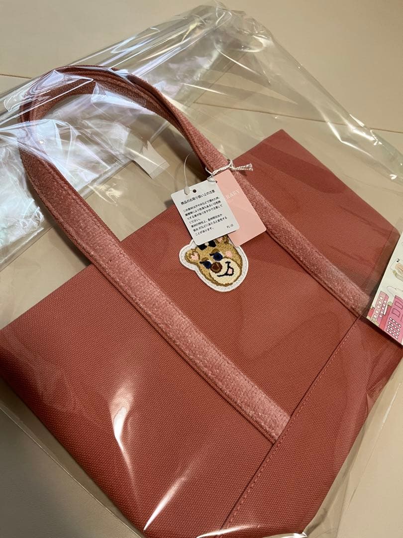 ラブラリーバイフェイラー オールドテディガール ワッペントートバッグ ピンクL