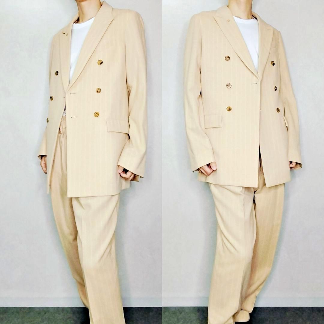 未使用✨️21AW ベッドフォード ダブルセットアップ カシミヤ混 ピーチカラー