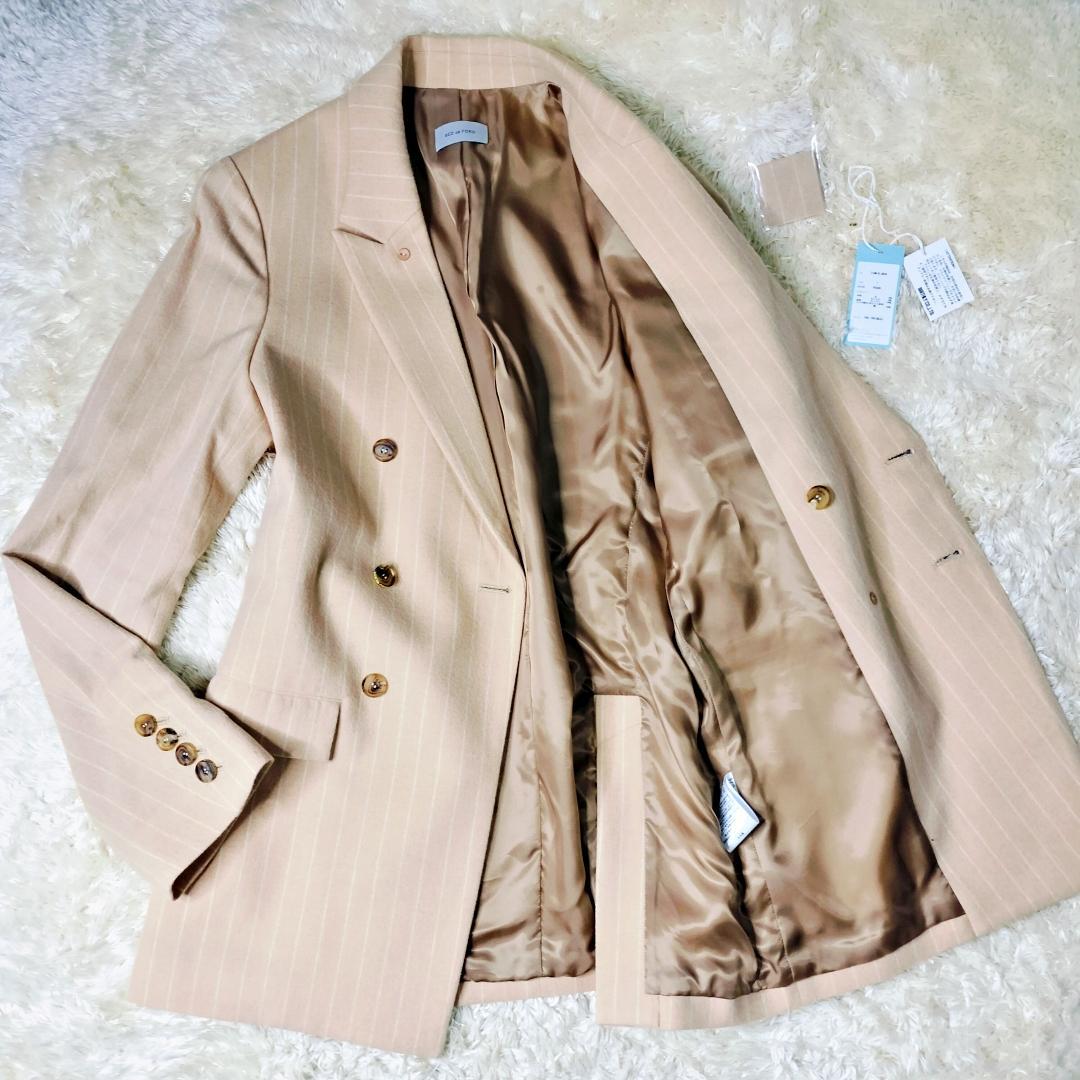 未使用✨️21AW ベッドフォード ダブルセットアップ カシミヤ混 ピーチカラー