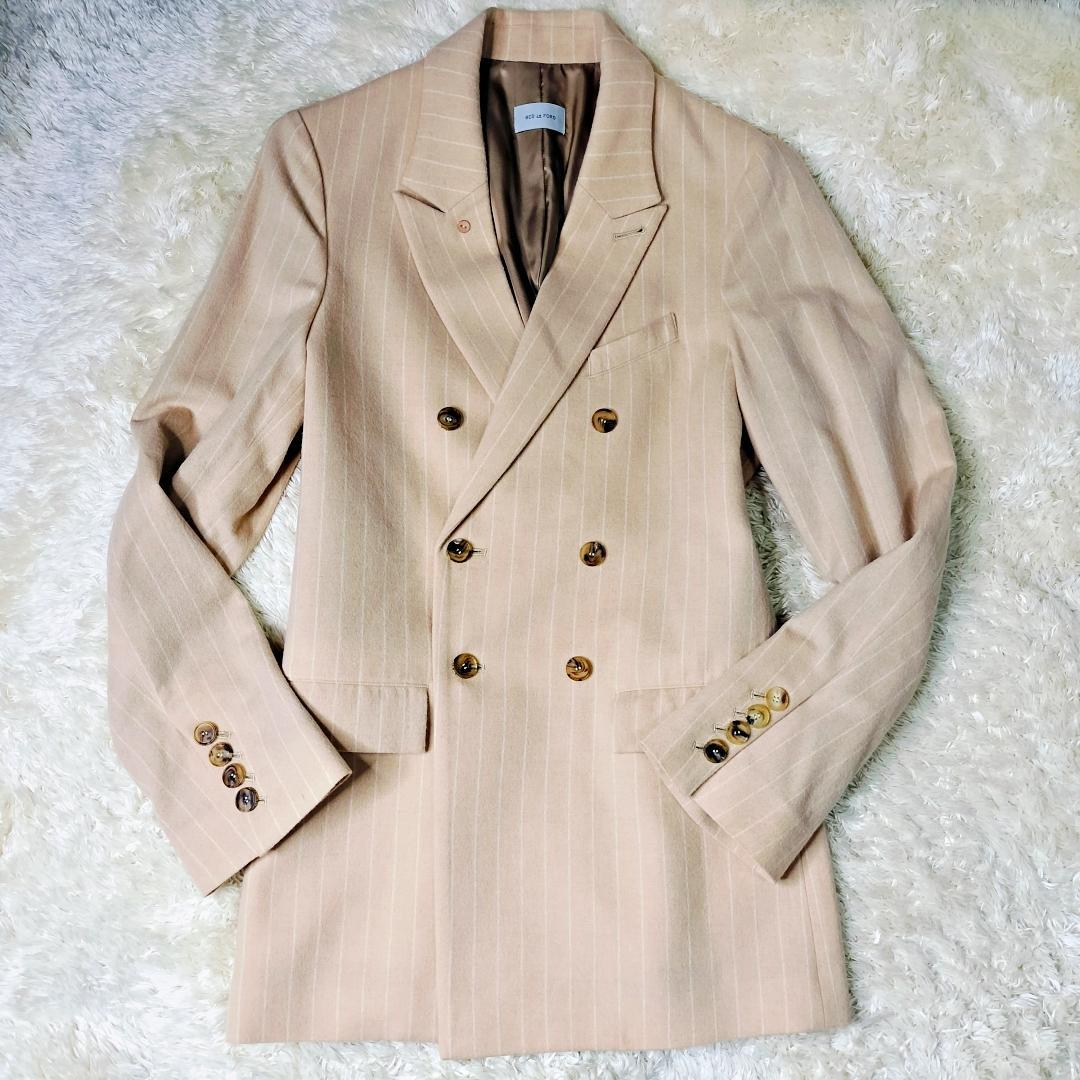 未使用✨️21AW ベッドフォード ダブルセットアップ カシミヤ混 ピーチカラー