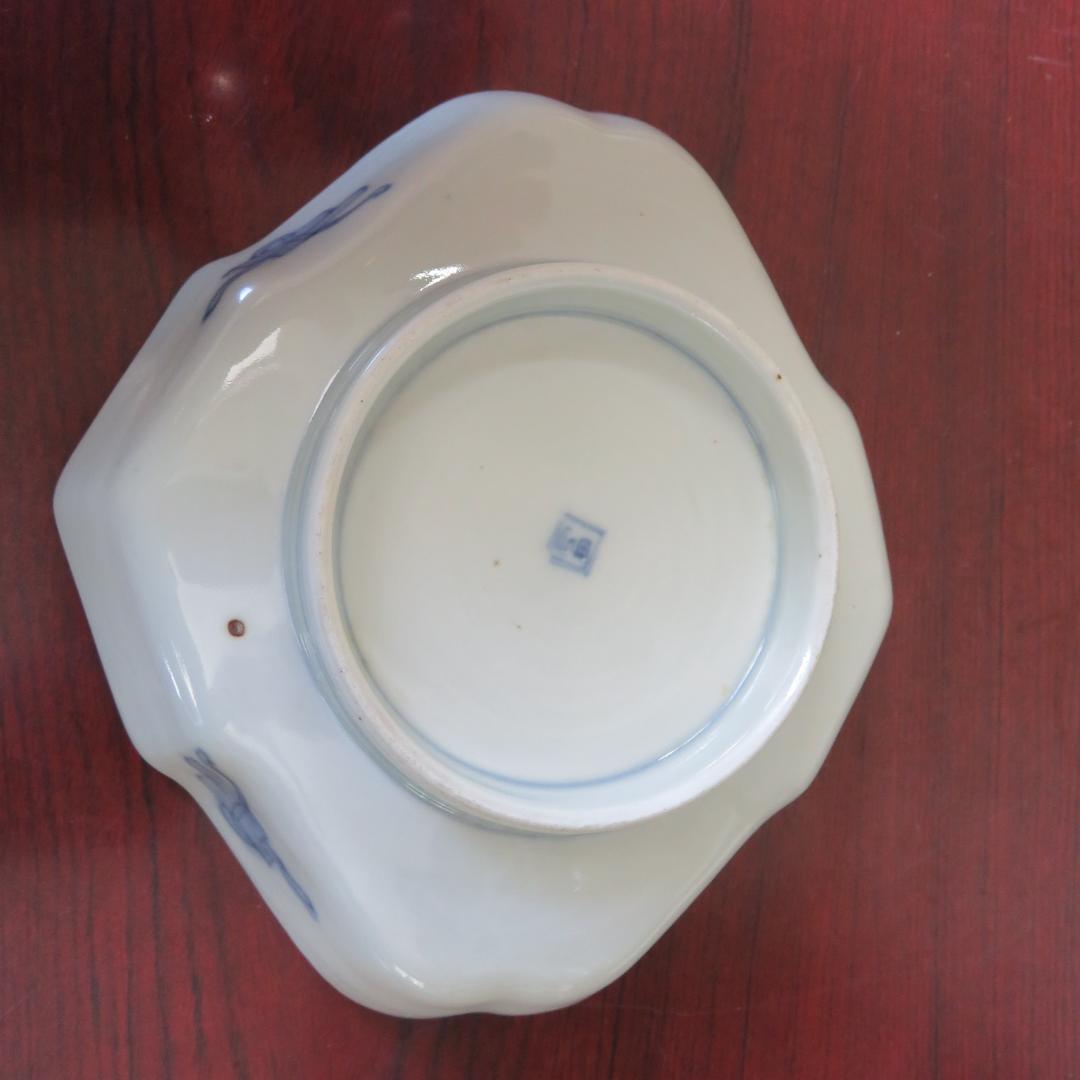 変形皿 蝶 菊 色絵付け 九谷 古伊万里 金彩 5枚組