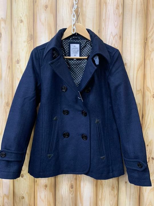 SALE新品LONG PINEしっかり襟カラー★メルトンPコート★Lサイズ