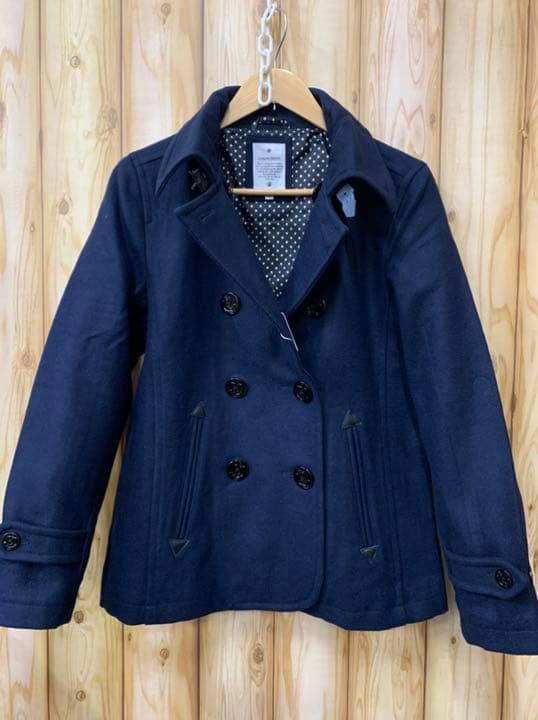 SALE新品LONG PINEしっかり襟カラー★メルトンPコート★Lサイズ