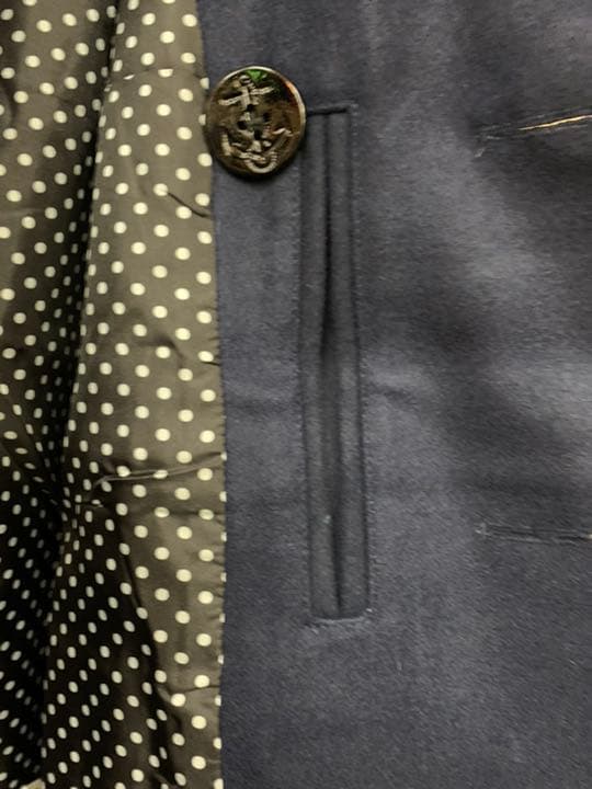 SALE新品LONG PINEしっかり襟カラー★メルトンPコート★Lサイズ