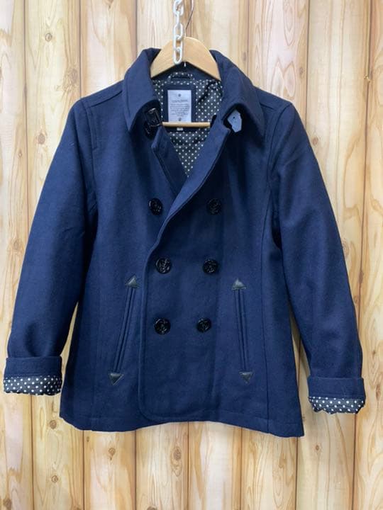 SALE新品LONG PINEしっかり襟カラー★メルトンPコート★Lサイズ