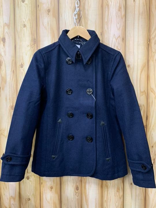 SALE新品LONG PINEしっかり襟カラー★メルトンPコート★Lサイズ