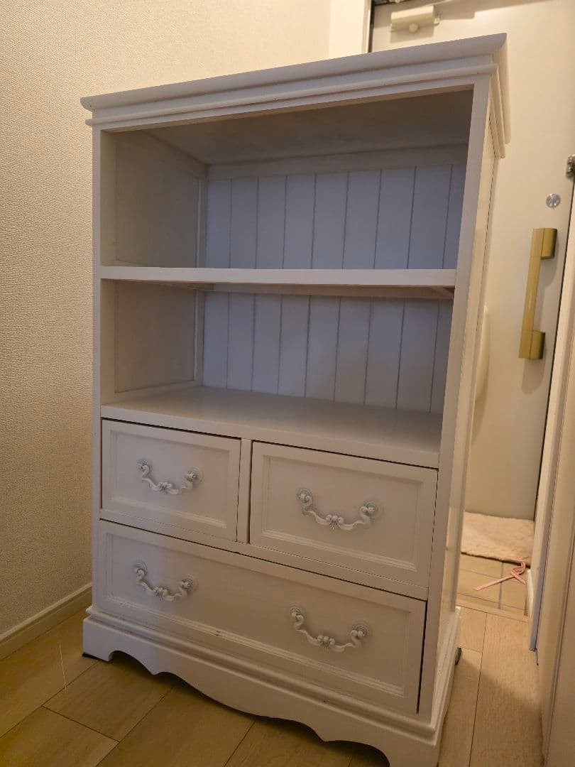 美品　ロマプリ 引出付きラック白/Neige(ネージュ)