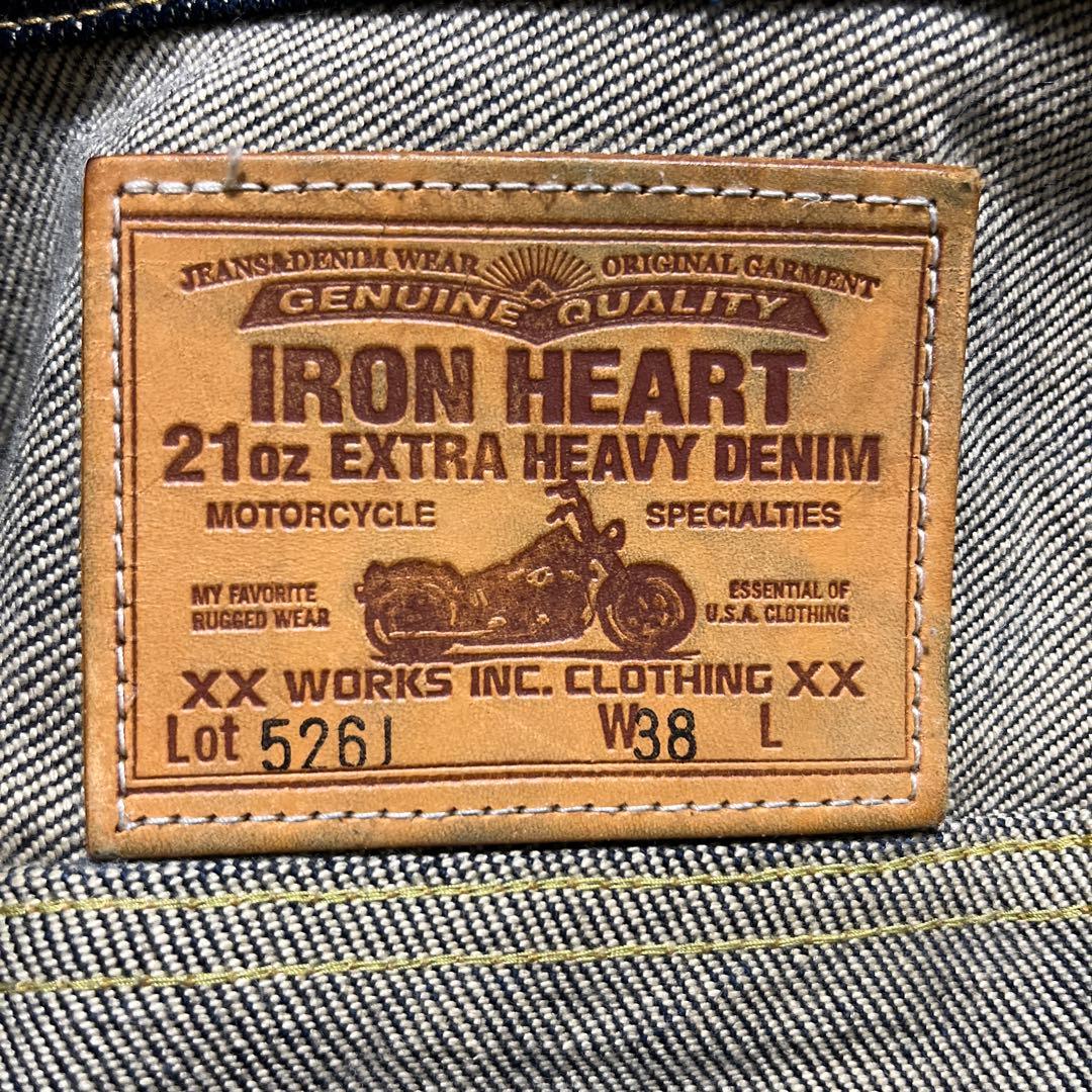 IRON HEART 21oz エクストラヘビー　デニムジャケット　W38 濃紺