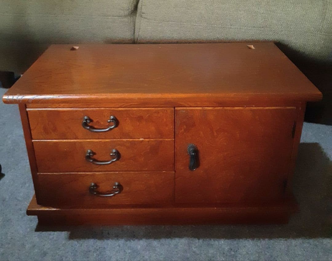 姿見/鏡台◎昭和レトロ/当時物◎欅材◎化粧台付◎アンティーク◎直接お取り引き可