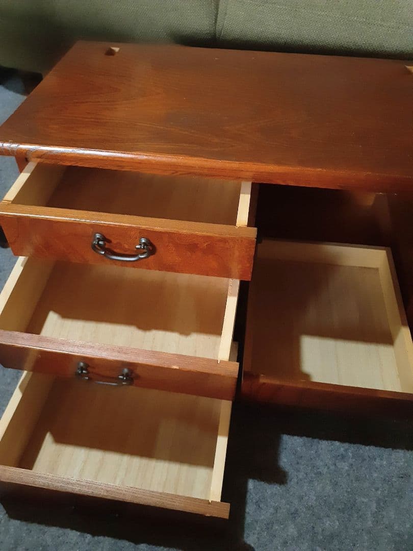 姿見/鏡台◎昭和レトロ/当時物◎欅材◎化粧台付◎アンティーク◎直接お取り引き可