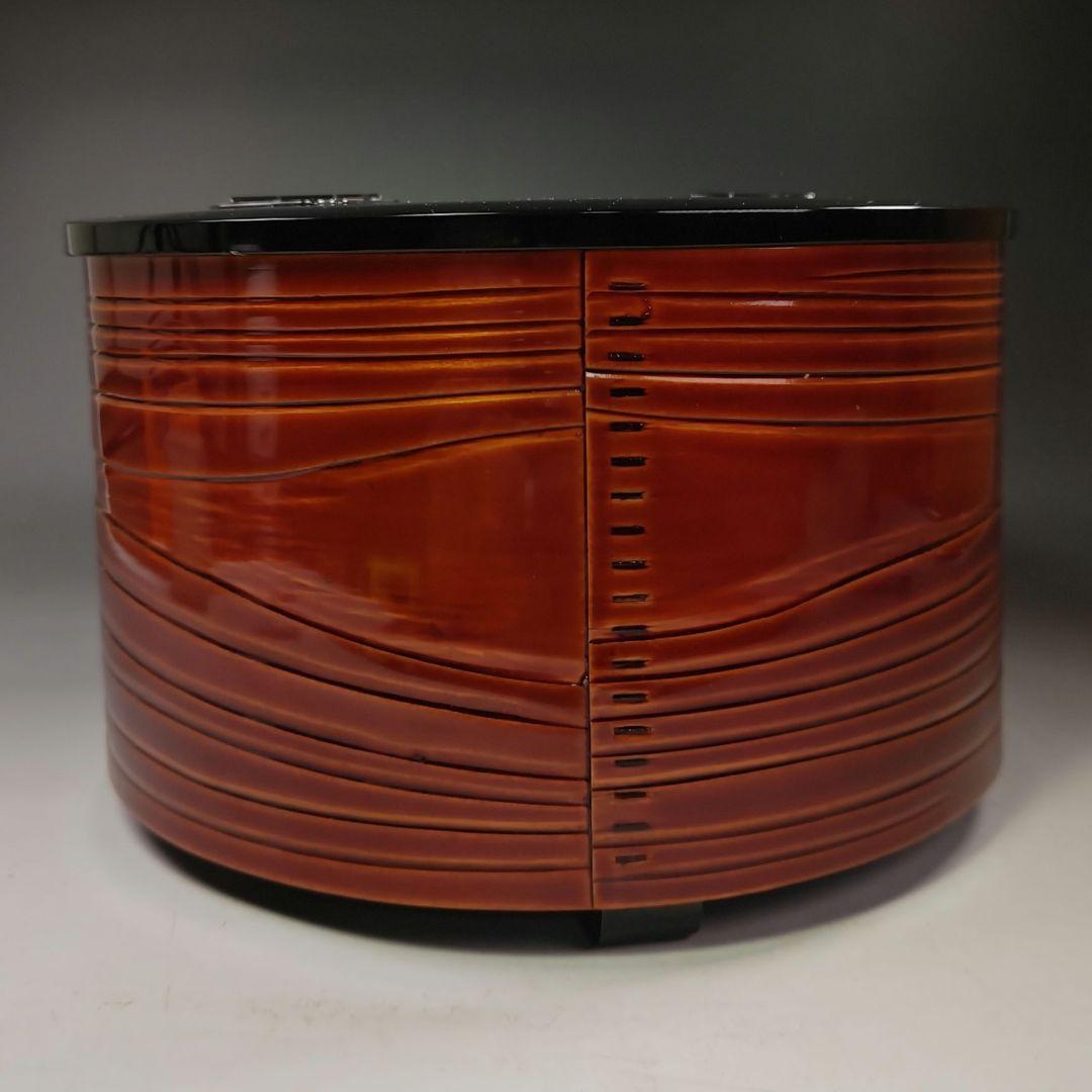 イ587 水指『蒔絵師　河原積善作』『春慶塗　鳥金蒔絵蓋　水指　共箱』茶道具