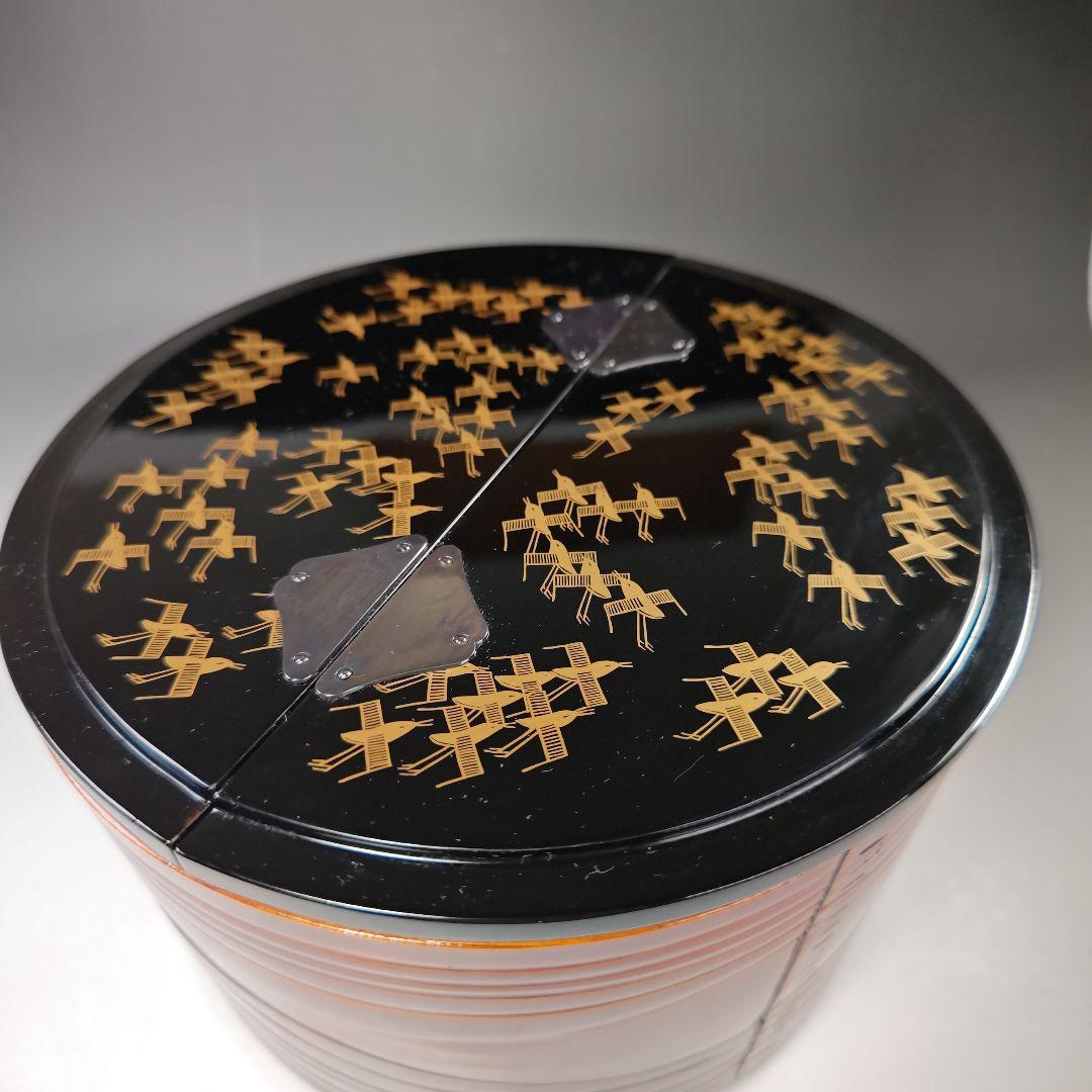 イ587 水指『蒔絵師　河原積善作』『春慶塗　鳥金蒔絵蓋　水指　共箱』茶道具