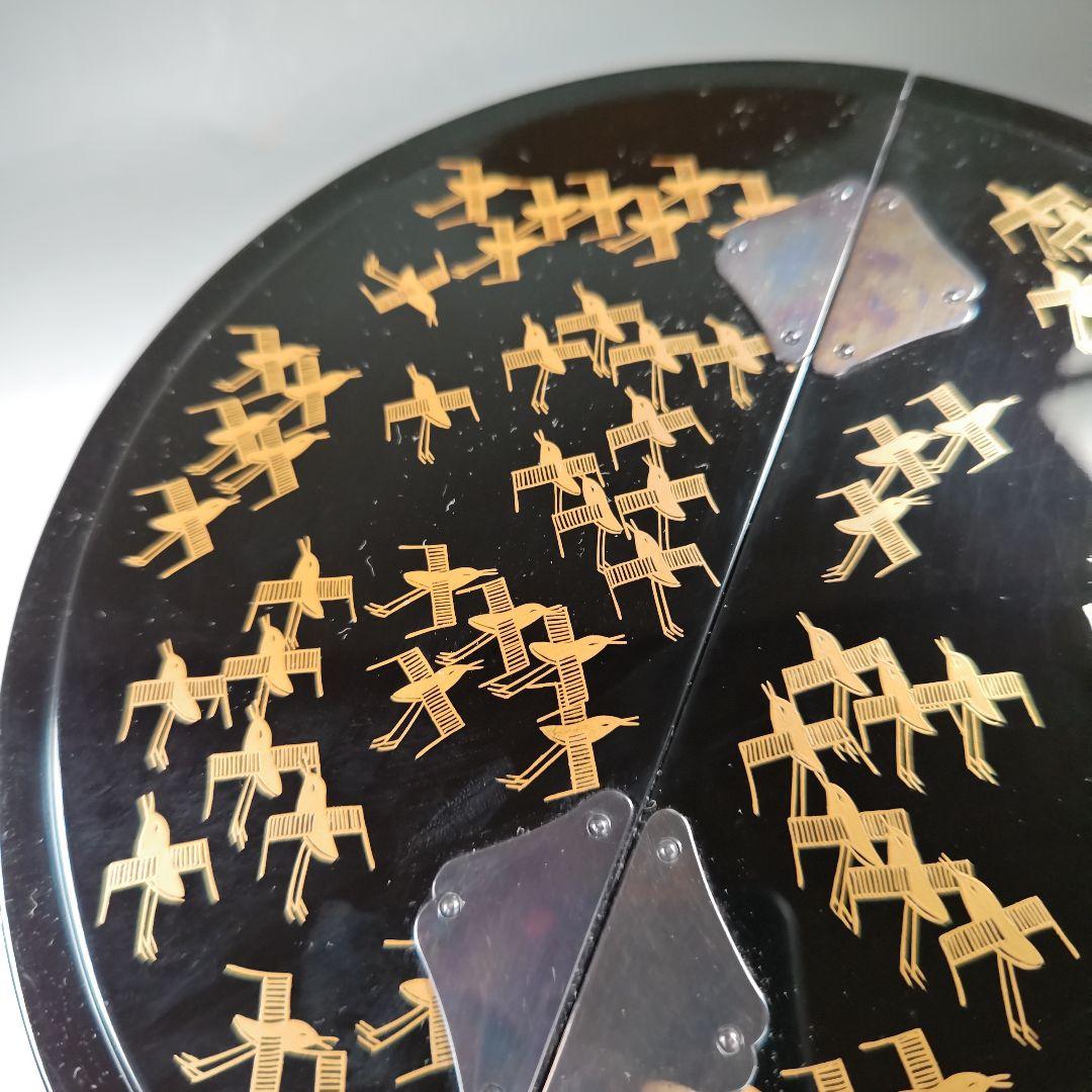 イ587 水指『蒔絵師　河原積善作』『春慶塗　鳥金蒔絵蓋　水指　共箱』茶道具