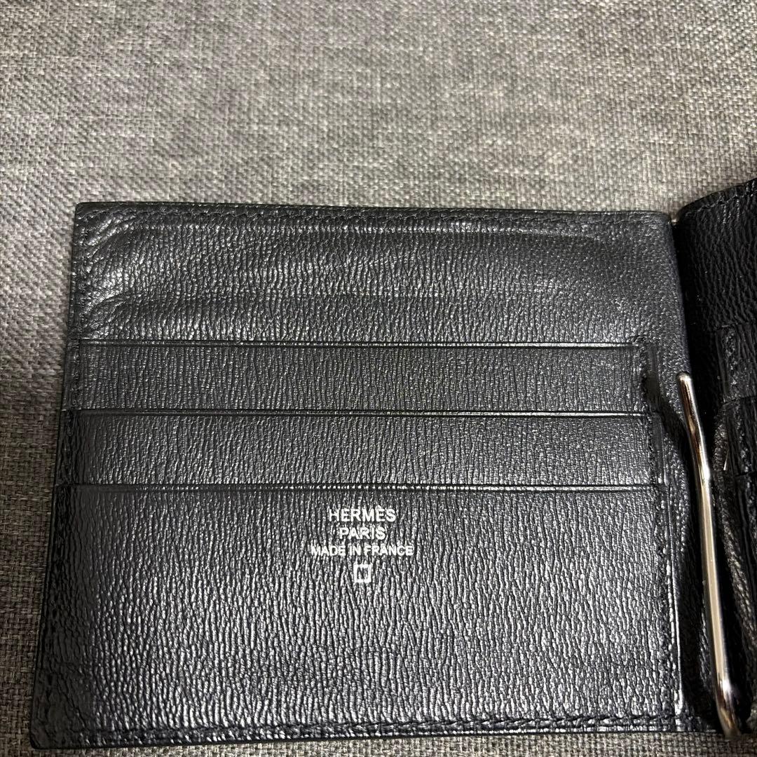 HERMES エルメス　ポーカーGM アリゲーター、クロコダイルマット