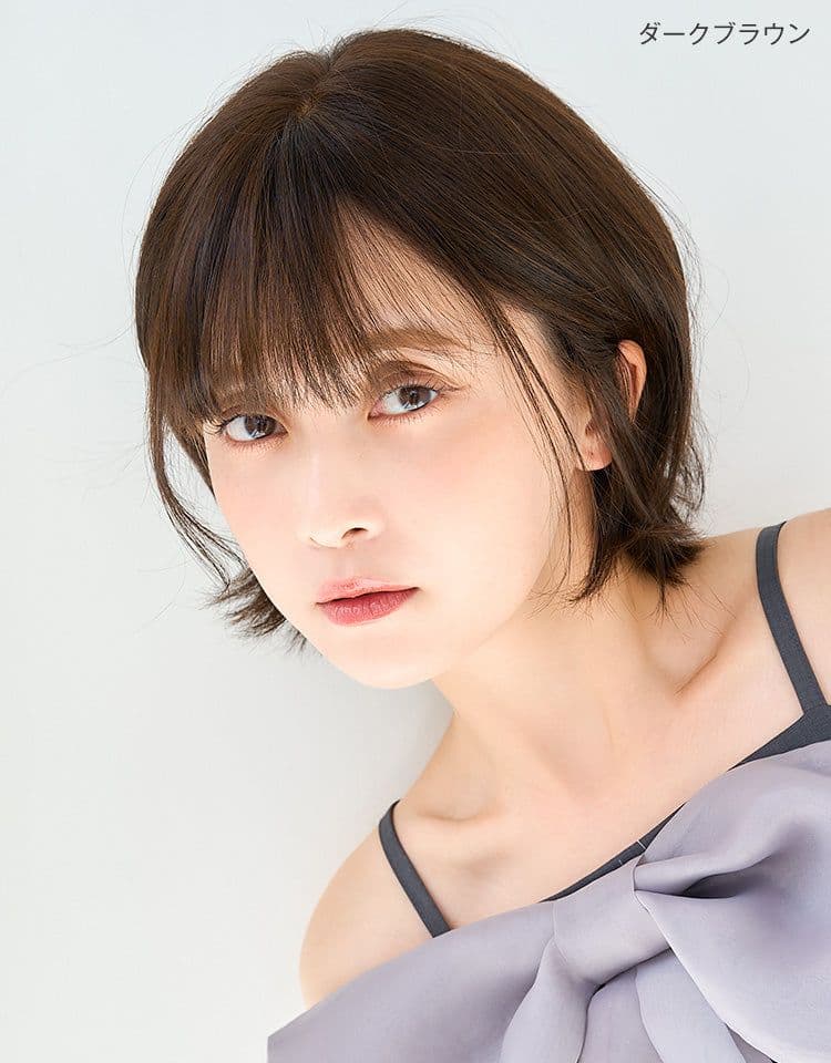 リネアストリア　天使のラテショート　人毛MIX ダークブラウン　Mサイズ