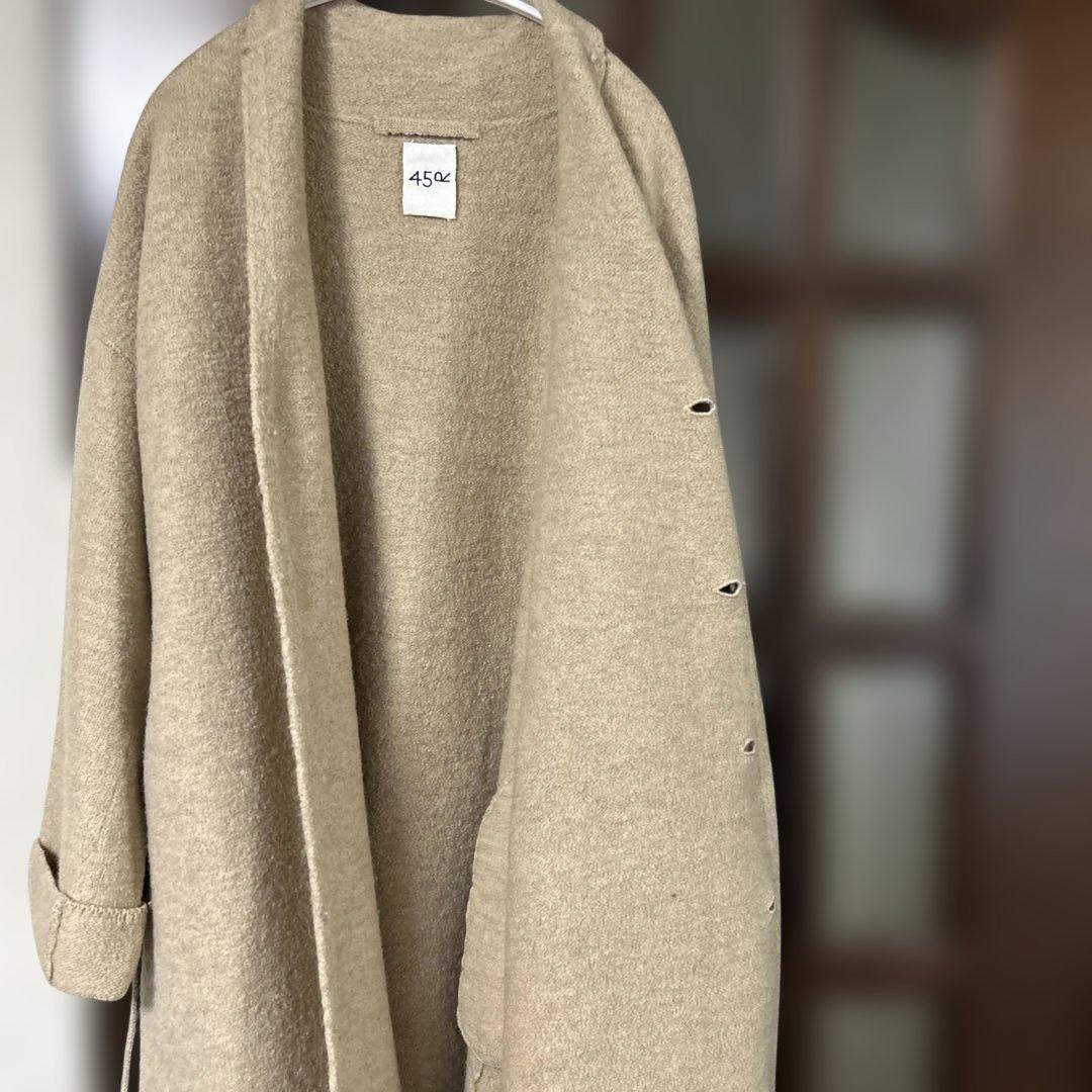 45R縮絨ニットのロングコート