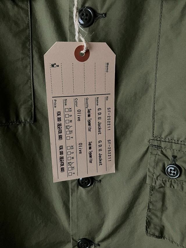 s*w様 ササフラス GDU Jacket Supima Typewriter