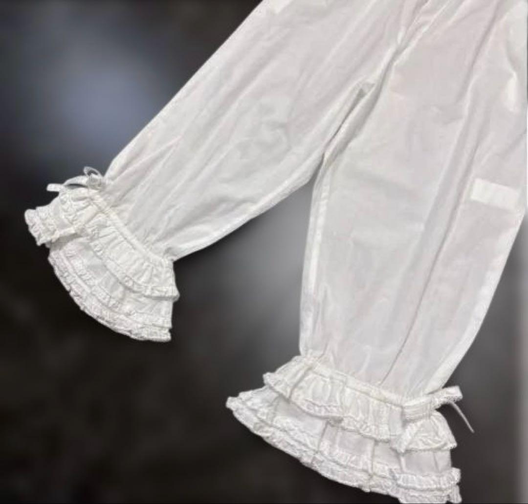 ピンクハウス 裾ローン使い ７分丈 ５分丈 ドロワーズパンツ 段々フリルF