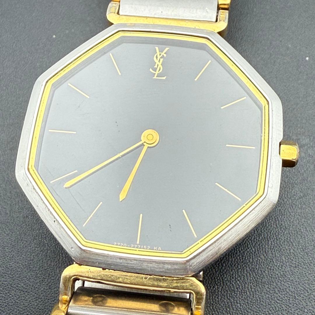 人気/稼働✨YSL イヴサンローラン オクタゴン 腕時計 コンビカラー クォーツ