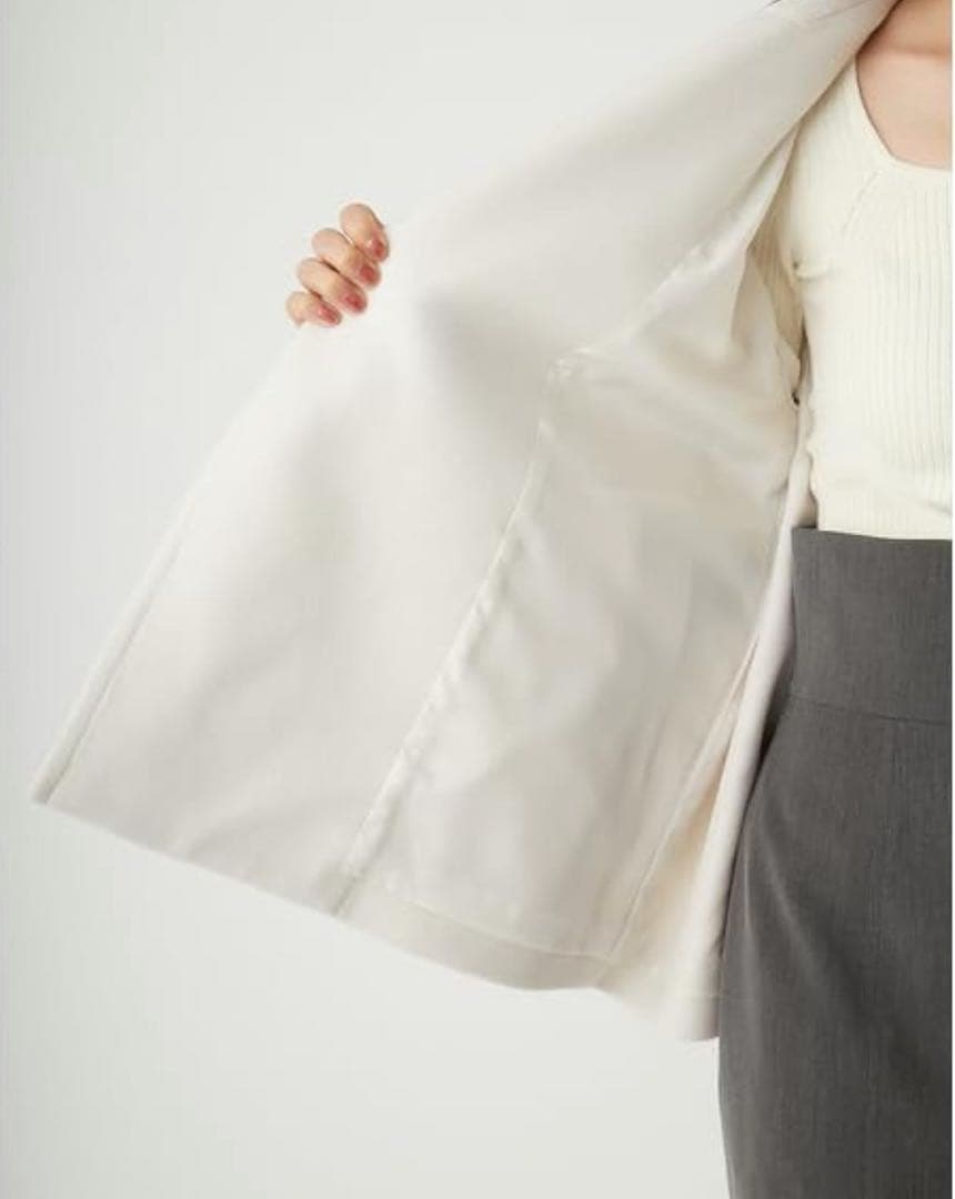 【新品】FRAY IDビッグカラーショートコート　アイボリー　サイズ 0